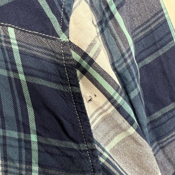 Rails Blue White Sky Plaid Button Up Long Sleeve Checkered Long Sleeve XS C26 - Picture 3 of 6